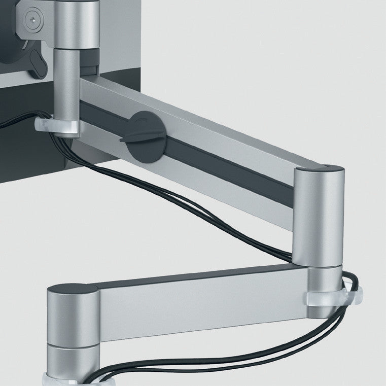 Durable Monitorarm, 1 Monitor, Tischdurchführung, bis 27", VESA 75 × 75/100 × 100 mm, 8 kg, silber