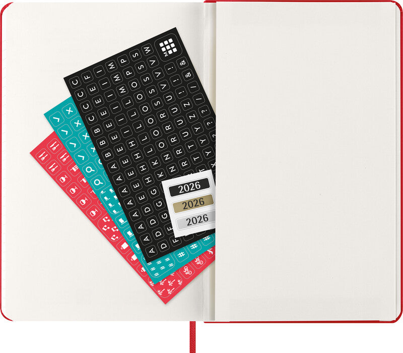 Moleskine Wochenagenda – 1 Woche/1 Seite, gebunden, 13,0 × 21,0 cm, 2026, Scharlachrot, FSC