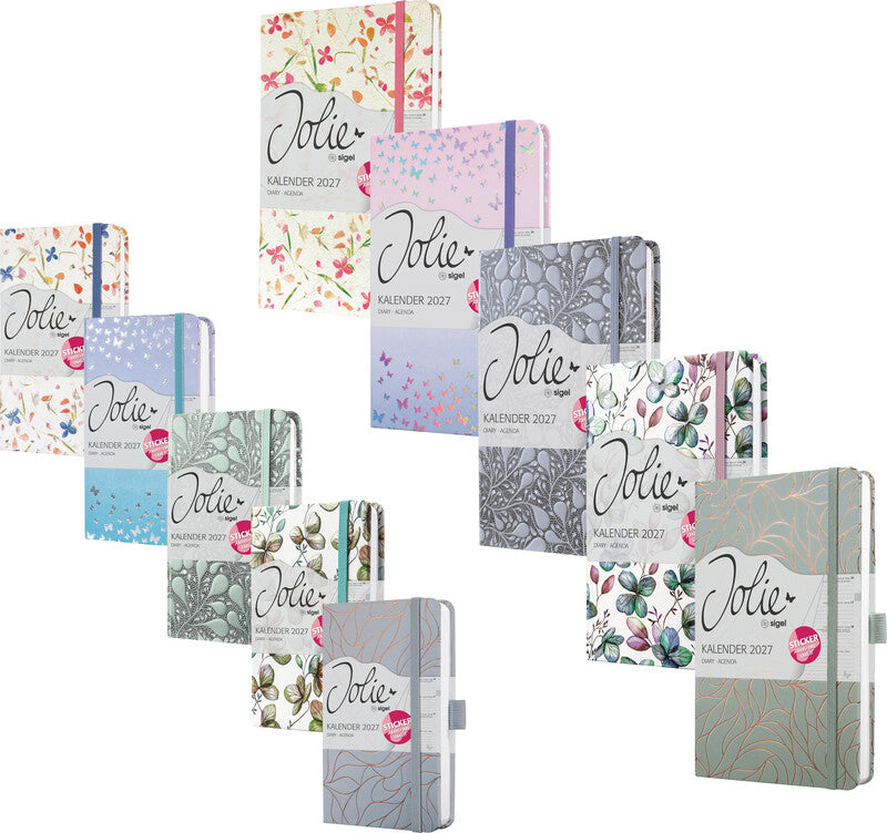 Sigel JOLIE Agenda – 1 Woche/2 Seiten, gebunden, A6, 2026, Jungle Violet Fever, FSC