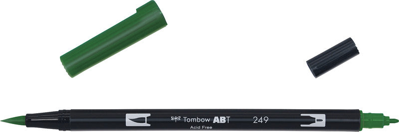 Tombow Brush Pen – jagdgrün, Kunststoff, wasservermalbar, geruchsarm, Strichbreite 3–10 mm
