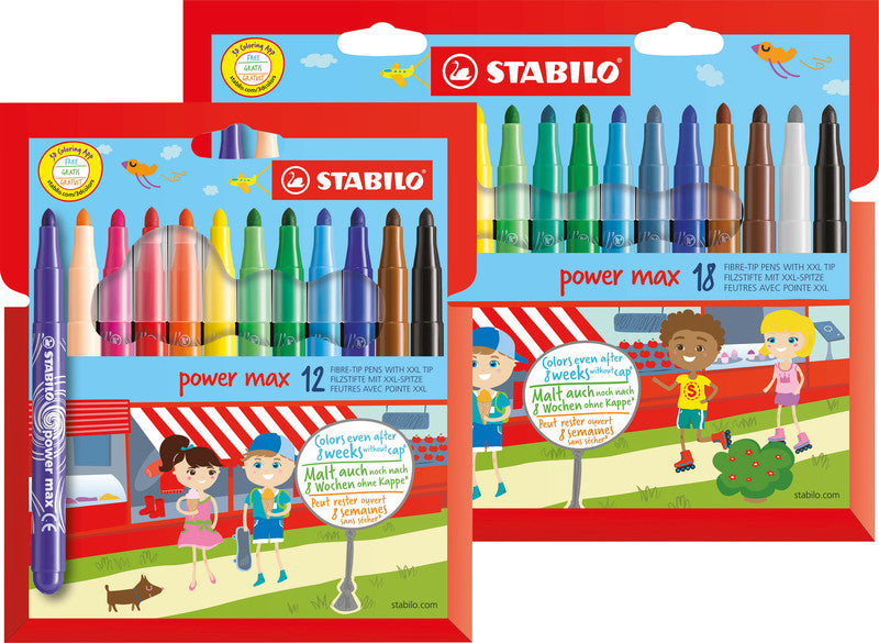 STABILO Filzstifte, Strichbreite 3 mm, auswaschbar, 18 Farben