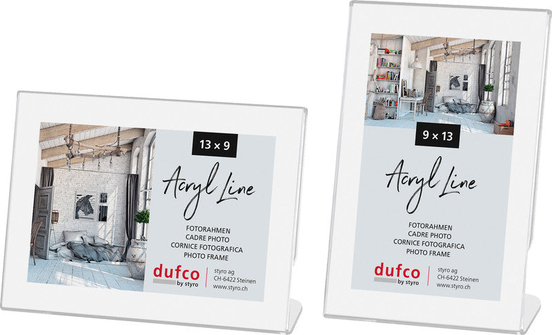Dufco Bilderrahmen Querformat, Acryl, Transparent, 15 × 10 cm, zum Aufstellen