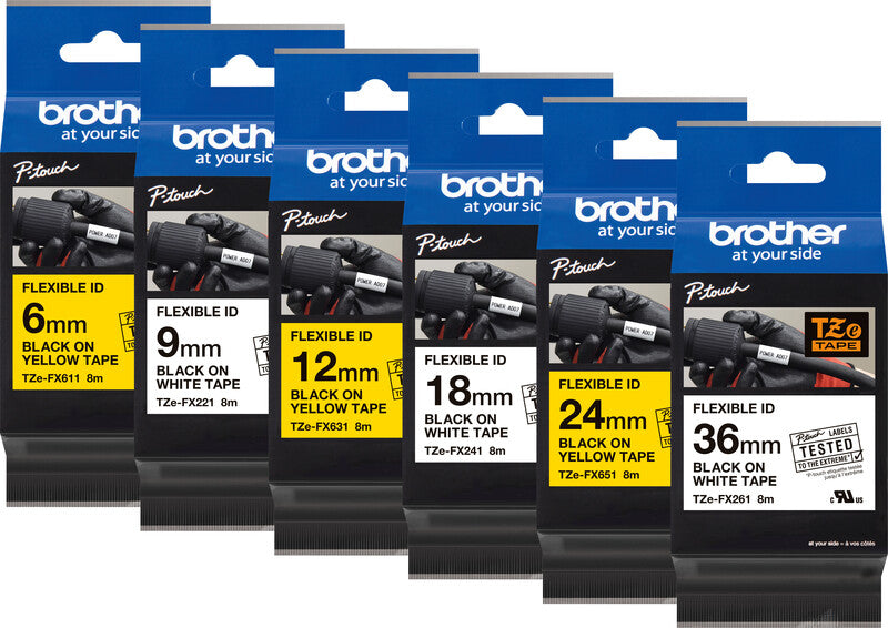 Brother Schriftband – 24 mm × 8 m, weiss, schwarz