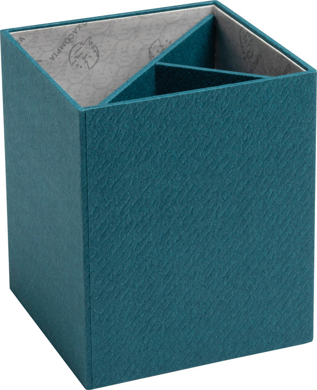 Exacompta OfficeByMe 67603E Stifteköcher – 3 Fächer, Blau, Karton, B 90 × H 110 × T 90 mm