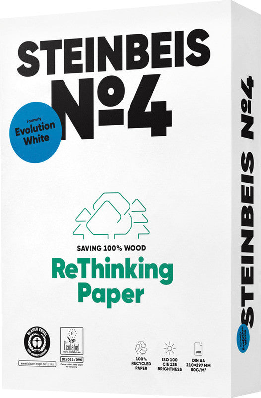 Steinbeis Kopierpapier – A4, 80 g/m², weiss – für Inkjet/Laser/Kopierer – FSC – 500 Blatt