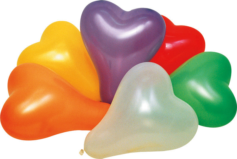 Party Ballon, Herzmotiv, farbig sortiert, Umfang 420 mm, 20 Stück