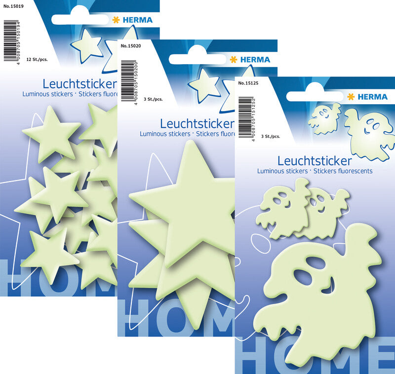 HERMA Leuchtsticker – Sternenfee – 4 Stück – wiederablösbar – Gelb