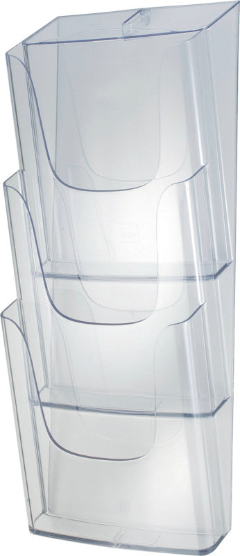 Sigel Wandprospekthalter – zur Wandmontage, Acryl, transparent, 235 × 545 mm – für A4