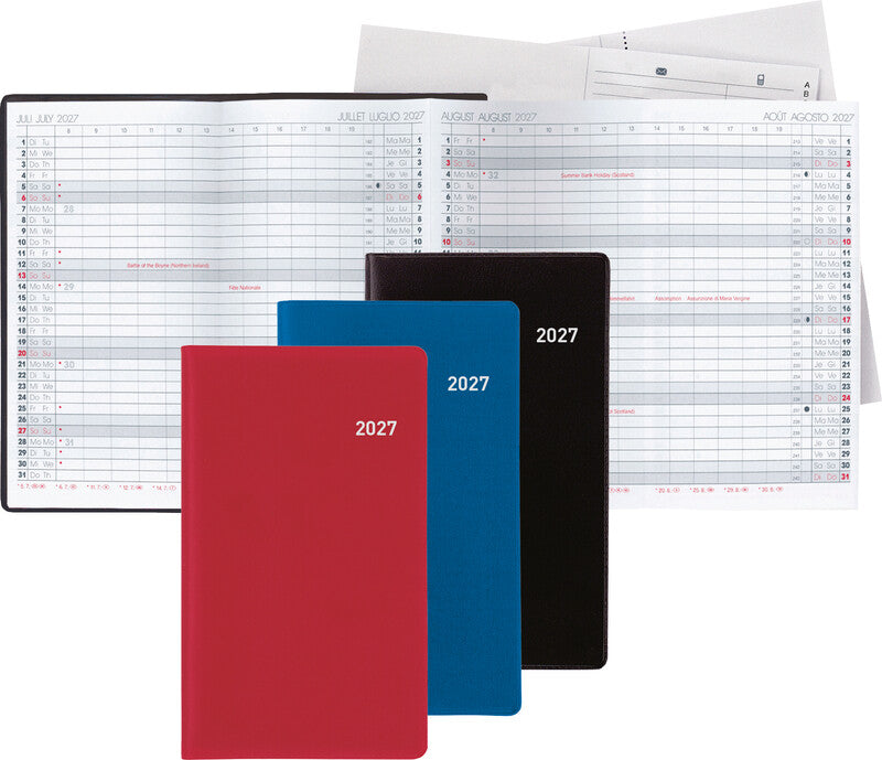 Biella Planer Berlin Kalender-Einlage – 6 Monate pro Seite, 8,7 × 15,3 cm, 2027