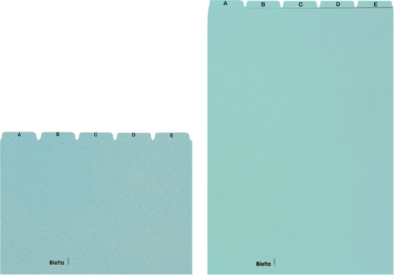 Biella Karteikarte A5 Hochformat, mit A-Z-Fahnen, Blau, 450 g/m², Karteikarton – 25 Stück