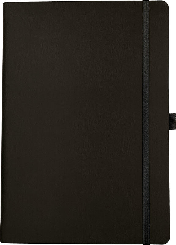 Denkzettel Notizbuch, 190 × 250 mm, kariert, gebunden, Hardcover, 192 Seiten, perforiert, 80 g/m² – schwarz