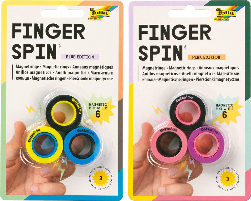 Folia Finger Spin Fidget-Spielzeug – 3 Stück, Kunststoff, Pink