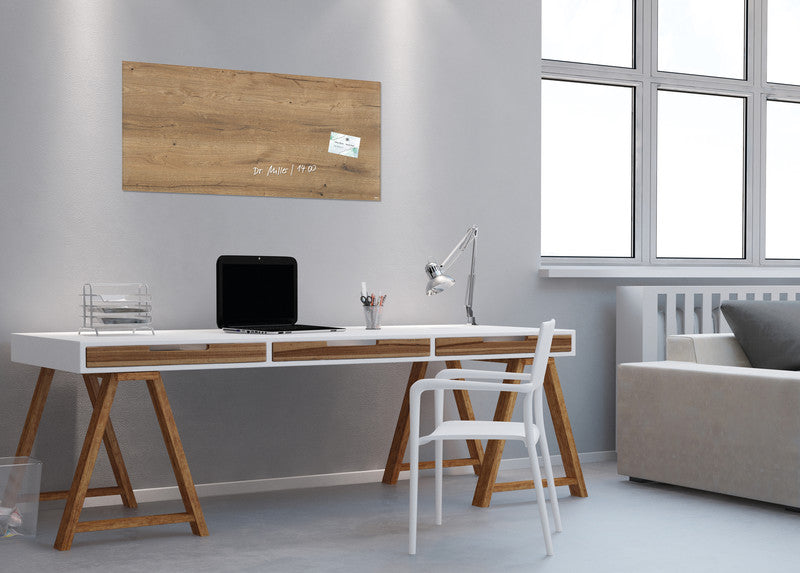 Sigel Whiteboard – 91 × 46 cm, Glas, magnetisch, Wandmontage, inkl. SuperDym Magnetwürfel, Montagesatz