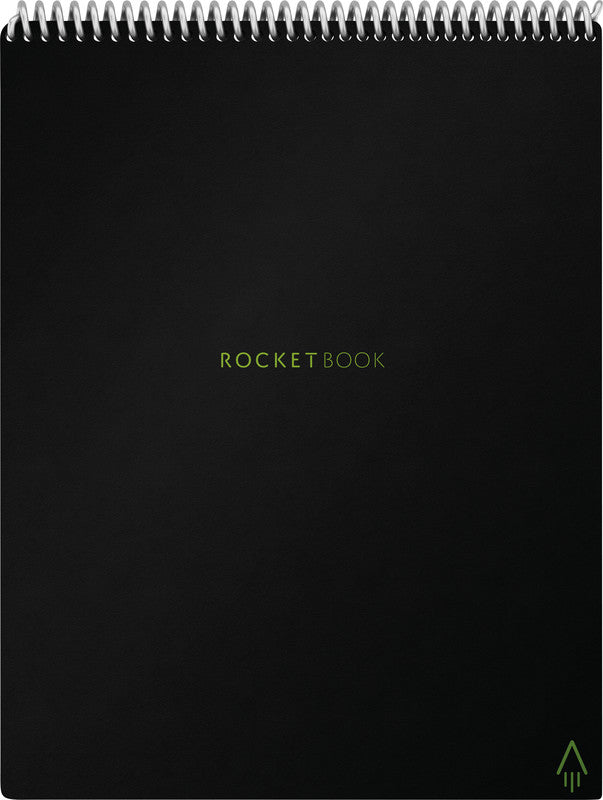 Rocketbook Spiralblock, Hardcover, 16 Blatt, 90 g/m² – Schwarz, für ROCKETBOOK App