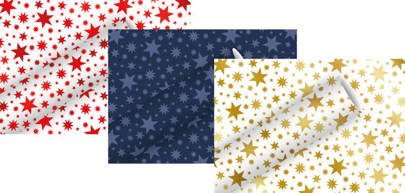 Braun + Company Geschenkpapier – Beautiful Stars – aluminiumbedampftes Papier – 700 × 1500 mm