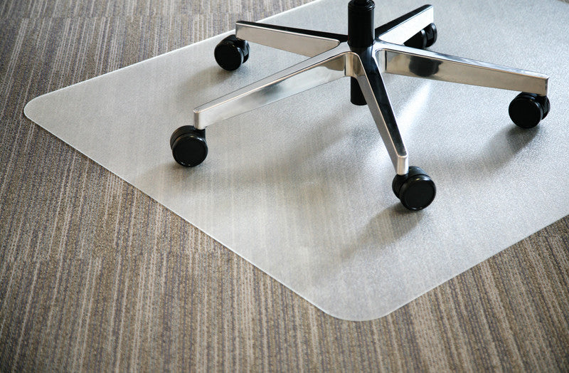 Q-connect Bodenschutzmatte für Teppichböden – 120 × 130 cm, 0,2 cm, rPET