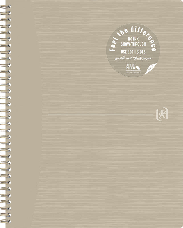 Elba Spiralblock, kariert 5 mm, Spiralbindung, 70 Blatt, mikroperforiert, 90 g/m² – beige, für SCRIBZEE App