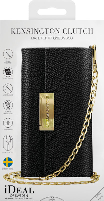 Ideal of Sweden – Booklet-Hülle – für Apple iPhone 6–8/SE (2020) – Saffiano Schwarz – mit Kartenfach