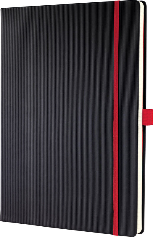 Sigel Notizbuch A4, kariert, Fadenheftung, 194 Seiten, 80 g/m² – schwarz
