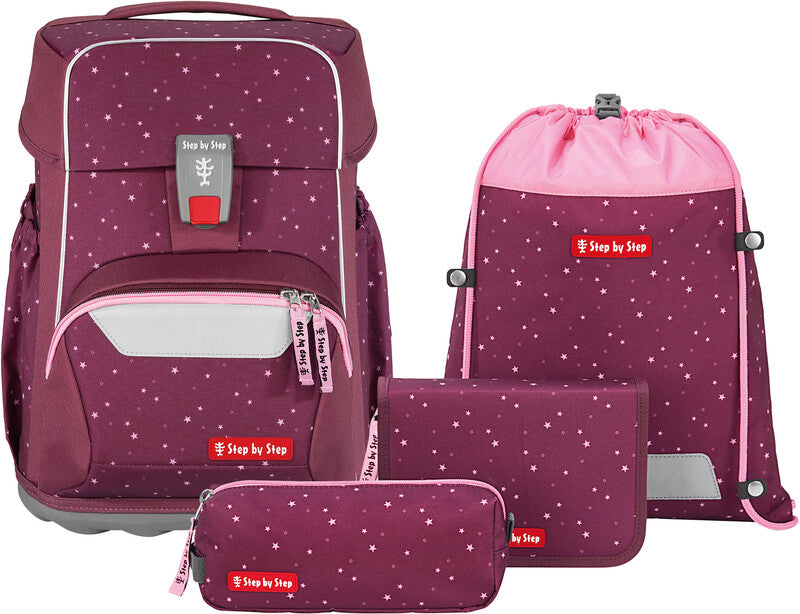 Step by Step Basis Schulrucksack-Set – 4-teilig – Berry Stars