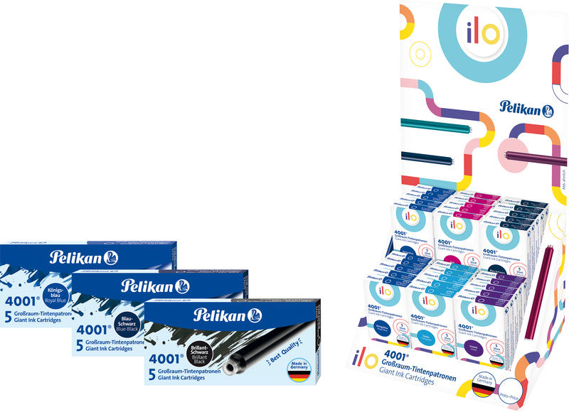 Pelikan Tintenpatronen 4001 – Blau-Schwarz, dokumentenecht, geruchsarm, 5 Stk.