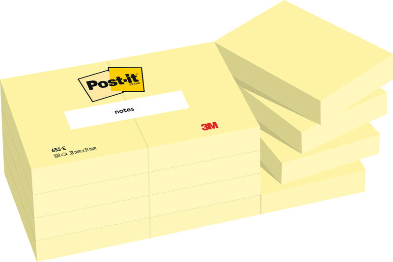 Post-it Haftnotizen – 51×38 mm – Gelb, 12×100 Blatt, PEFC