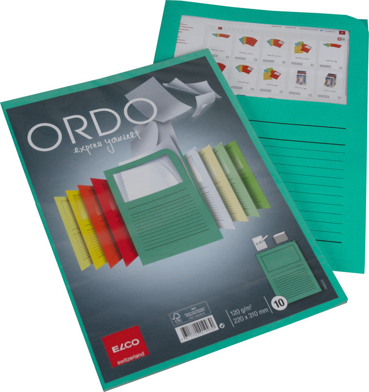 Elco Sichtmappe A4 – Smaragdgrün, Papier, 10er-Pack