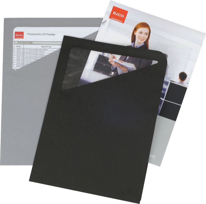Elco Sichtmappe A4 – Schwarz, Papier, 20er-Pack
