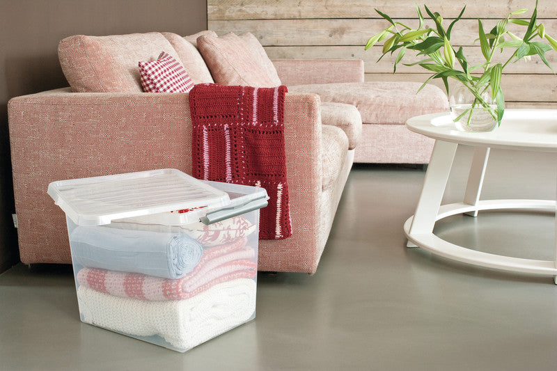 Helit Aufbewahrungsbox the q-line – Kunststoff, transparent, 60 × 34 × 40 cm
