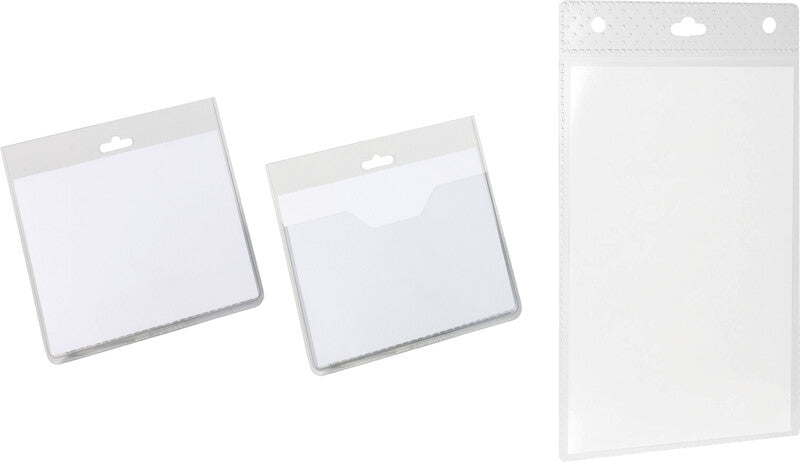 Durable Namensschild – 90 × 60 mm, Kunststoff, transparent – 20 Stück