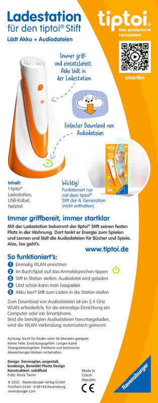 Ravensburger tiptoi Ladestation (4. Gen.) – magnetisch, WLAN – für tiptoi Stift (4. Gen.)