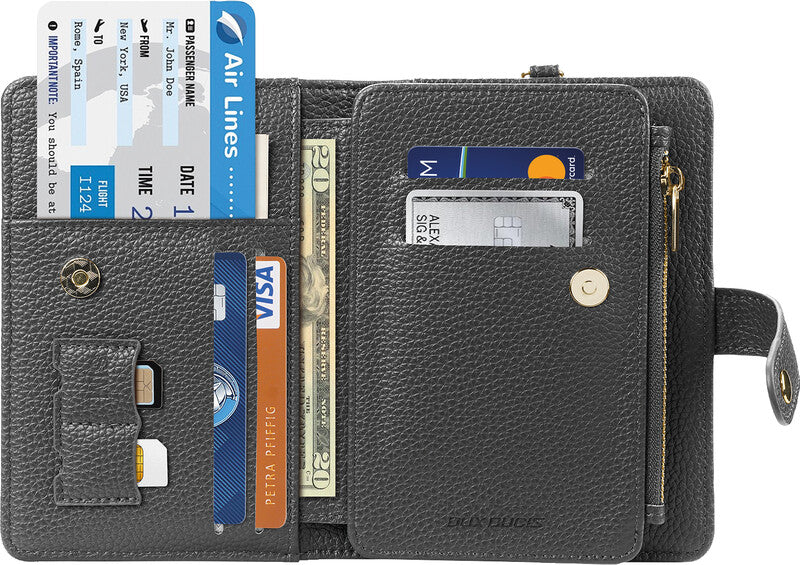Dux Ducis Reissverschlusstasche – wasserabweisend, RFID, Leder, hellgrau