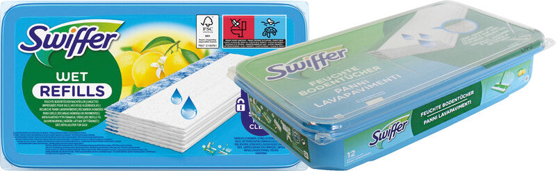 Swiffer Boden-Reinigungstücher, feucht – für harte Böden, blau, 24 Stk.