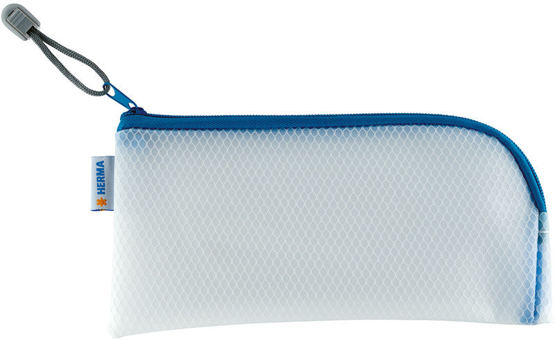 HERMA Reissverschlusstasche – Blau – Kunststoff – 23,0 × 11,0 × 0,7 cm