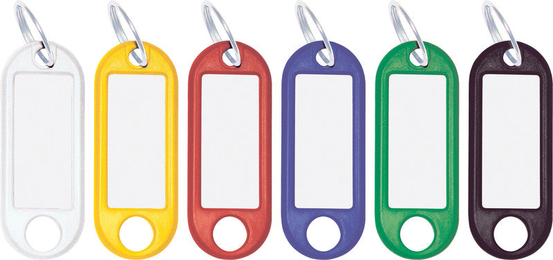 Wedo Schlüsselschild – Schwarz, Beschriftungsfeld 32 × 14 mm, 10 Stk., Kunststoff, B 21 × H 52 mm