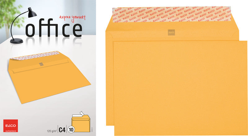 Elco Couvert C4, ohne Fenster, selbstklebend, gelb, 120 g/m² – 10 Stk.