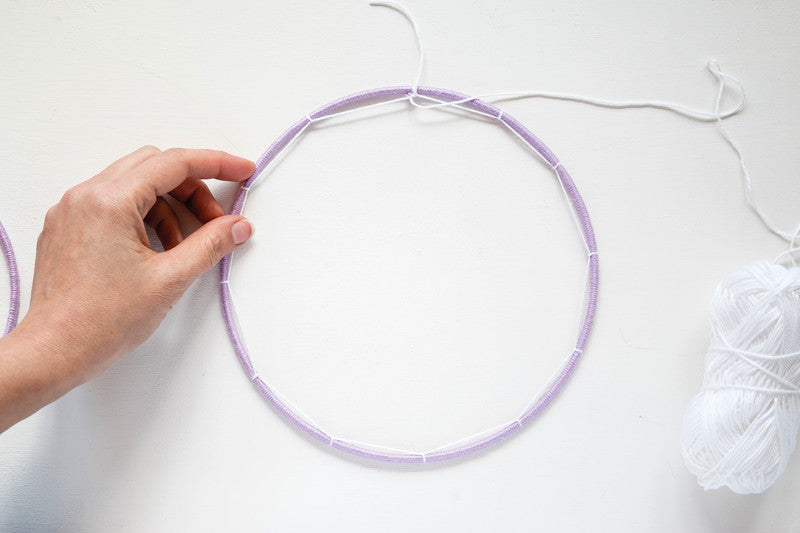 Deko-Ring, Metall, Weiss, Ø 20 cm, Drahtstärke 3 mm