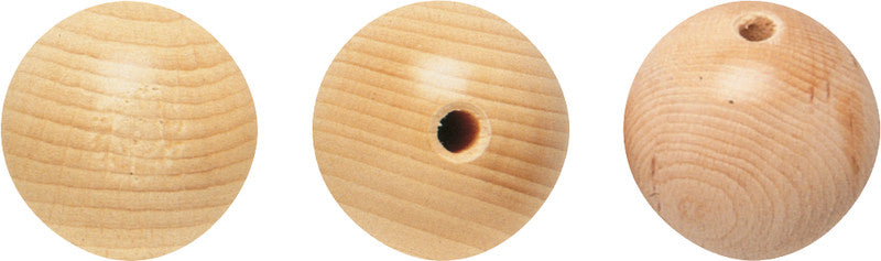 Stafil Holzperlen durchgebohrt – Ø 60 mm, Loch-Ø 9 mm, natur, 5 Stk.