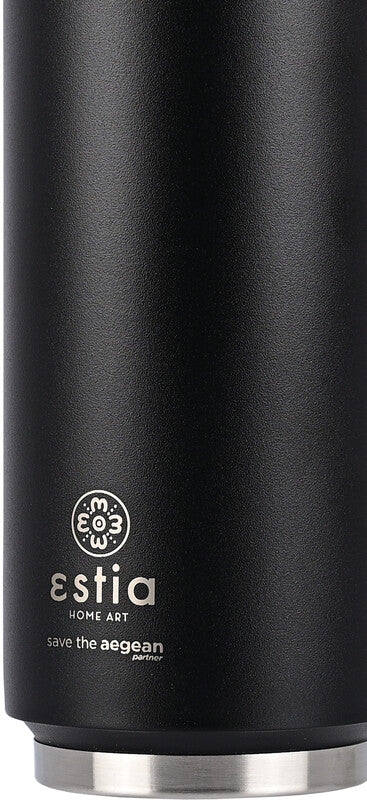 Estia Trinkdose – 5 dl – Edelstahl, isoliert, mit Strohhalm – Midnight Black