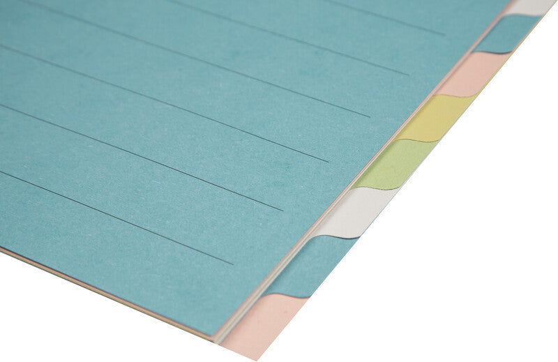 Biella Register – A4, 12-teilig, Karton, farbig, unbedruckt, mit Indexblatt, 11-fach Lochung