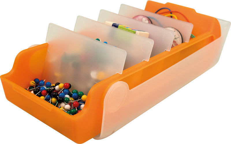Helit Karteikarte A8 quer, liniert, orange transparent, Kunststoff – 100 Stück