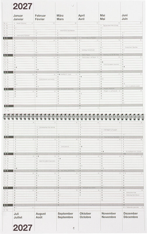 Biella 10-Jahres-Kalender – zweisprachig D/F – 2026–2036 – 30 × 24 cm