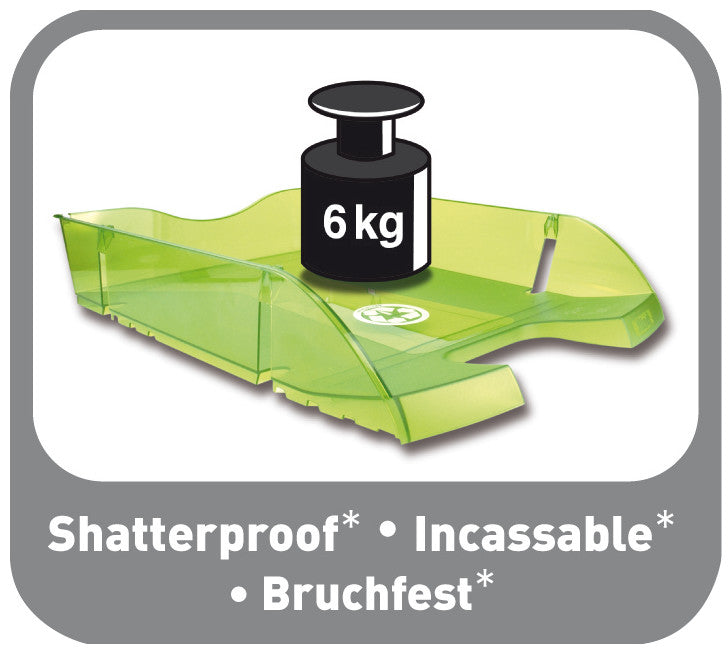 Helit Briefkorb – mit Beschriftungsfeld, glänzend, grau transparent, B 275 × H 66 × T 355 mm