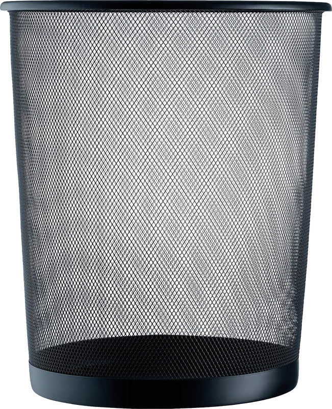Helit Papierkorb The Circle Network Mesh – 23 l – Stahl, Schwarz – Ø 295 × H 350 mm