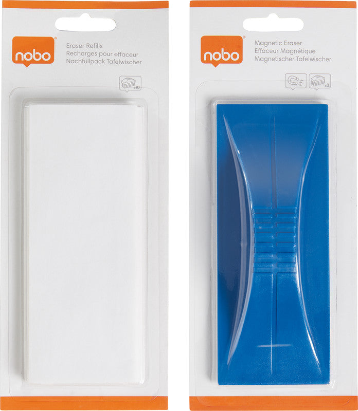 Nobo Starter-Kit – 21,9 × 3,4 cm, inklusive Ersatz-Filzstreifen – für Nobo Tafelwischer – 10-teilig