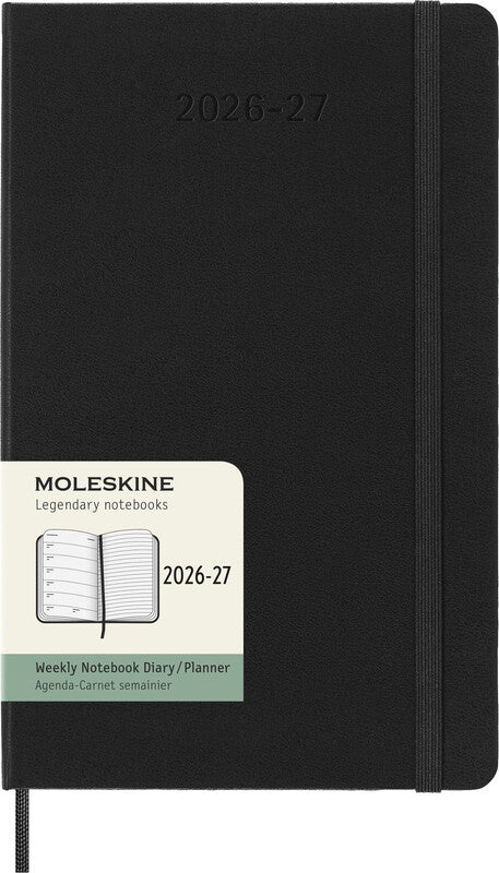 Moleskine Schüleragenda – 1 Woche/1 Seite, gebunden, 13 × 21 cm, 18 Monate Juli–Dezember, 2026/2027, Englisch, FSC