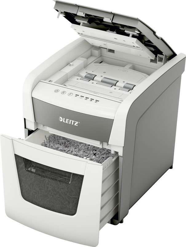 Leitz IQ Autofeed 50 – Aktenvernichter mit Autofeed 50 Blatt, DIN P-4, Partikelschnitt 4 × 28 mm, 6 Blatt, 20