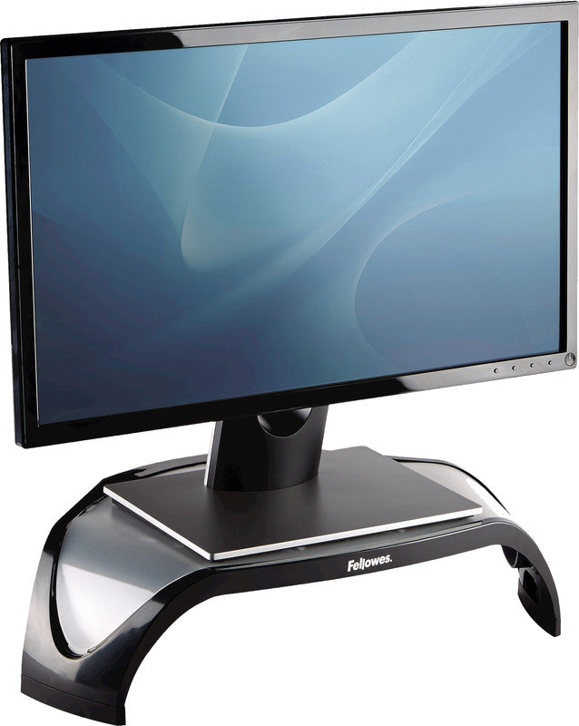 Fellowes Smart Suites – Monitorhalterung, bis 21", 10 kg, Füsse auf 3 Höhen verstellbar, schwarz/silber