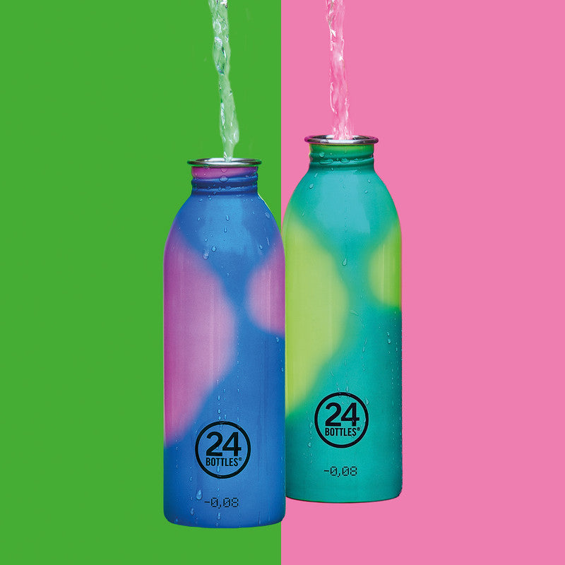 24Bottles Trinkflasche Urban Reactive – 5 dl – Edelstahl, Schraubverschluss, auslaufsicher – Gelb/Grün