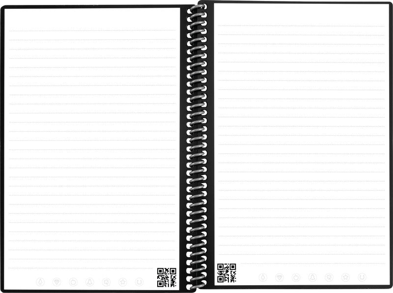 Rocketbook Spiralbuch, Spiralbindung, Hardcover, 42 Seiten, 90 g/m² – Schwarz, für Rocketbook App